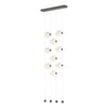 Hubbardton Forge Natural Iron Opal Glass (Gg) Abacus 9-Light Ceiling-To-Floor Led Pendant