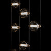 Hubbardton Forge Soft Gold Cool Grey Glass (Yl) Abacus 9-Light Ceiling-To-Floor Led Pendant