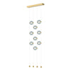 Hubbardton Forge Modern Brass Cool Grey Glass (Yl) Abacus 9-Light Ceiling-To-Floor Led Pendant