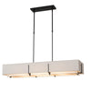 Hubbardton Forge Black Natural Anna Inner Shade & Flax Outer Shade Exos Rectangular Pendant