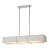 Hubbardton Forge Vintage Platinum Natural Anna Inner Shade & Light Grey Outer Shade Exos Rectangular Pendant