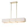 Hubbardton Forge Modern Brass Natural Anna Inner Shade & Natural Linen Outer Shade Exos Rectangular Pendant