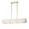 Hubbardton Forge Modern Brass Natural Anna Inner Shade & Natural Anna Outer Shade Exos Rectangular Pendant