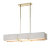 Hubbardton Forge Modern Brass Natural Anna Inner Shade & Light Grey Outer Shade Exos Rectangular Pendant