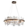 Hubbardton Forge Bronze White Swirl Glass (Yr) Vitre Circular Led Pendant