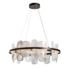 Hubbardton Forge Dark Smoke White Swirl Glass (Yr) Vitre Circular Led Pendant