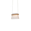 Hubbardton Forge Black Maple Wood Clear Glass With Frosted Diffuser (Ye) Cowbell Led Mini Pendant