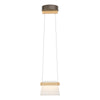 Hubbardton Forge Bronze Maple Wood Clear Glass With Frosted Diffuser (Ye) Cowbell Led Mini Pendant