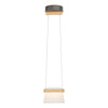 Hubbardton Forge Dark Smoke Maple Wood Clear Glass With Frosted Diffuser (Ye) Cowbell Led Mini Pendant