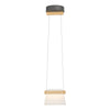 Hubbardton Forge Natural Iron Maple Wood Clear Glass With Frosted Diffuser (Ye) Cowbell Led Mini Pendant