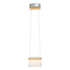 Hubbardton Forge Vintage Platinum Maple Wood Clear Glass With Frosted Diffuser (Ye) Cowbell Led Mini Pendant