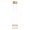 Hubbardton Forge Soft Gold Maple Wood Clear Glass With Frosted Diffuser (Ye) Cowbell Led Mini Pendant