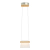 Hubbardton Forge Sterling Maple Wood Clear Glass With Frosted Diffuser (Ye) Cowbell Led Mini Pendant