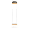 Hubbardton Forge Dark Smoke Maple Wood Clear Glass (Zm) Cowbell Led Mini Pendant