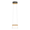 Hubbardton Forge Natural Iron Maple Wood Clear Glass (Zm) Cowbell Led Mini Pendant