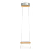 Hubbardton Forge Vintage Platinum Maple Wood Clear Glass (Zm) Cowbell Led Mini Pendant