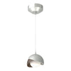 Hubbardton Forge Vintage Platinum Bronze Opal Glass (Gg) Brooklyn Double Shade Low Voltage Mini Pendant