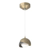 Hubbardton Forge Soft Gold Natural Iron Opal Glass (Gg) Brooklyn Double Shade Low Voltage Mini Pendant