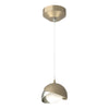 Hubbardton Forge Soft Gold Sterling Opal Glass (Gg) Brooklyn Double Shade Low Voltage Mini Pendant