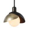 Hubbardton Forge Oil Rubbed Bronze Modern Brass Brooklyn Double Shade Mini Pendant