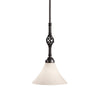 Hubbardton Forge Dark Smoke Opal Glass (Gg) Twist Basket Mini Pendant