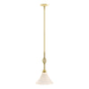 Hubbardton Forge Modern Brass Opal Glass (Gg) Twist Basket Mini Pendant