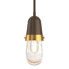 Hubbardton Forge Bronze Brass Clear Bubble Glass (Yg) Fizz Mini Pendant