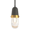 Hubbardton Forge Natural Iron Brass Clear Bubble Glass (Yg) Fizz Mini Pendant