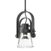 Hubbardton Forge Black Clear Glass (Zm) Erlenmeyer Large Mini Pendant