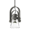 Hubbardton Forge Natural Iron Clear Glass (Zm) Erlenmeyer Large Mini Pendant