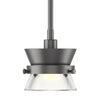 Hubbardton Forge Black Clear Glass (Zm) Apparatus Mini Pendant