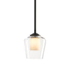 Hubbardton Forge Dark Smoke Clear Glass With Opal Diffuser (Zu) Simple Mini Pendant