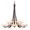 Hubbardton Forge Dark Smoke Opal Glass (Gg) Aegis 10 Arm Chandelier