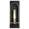 Hubbardton Forge Black Modern Brass Frosted Glass (Fd) Triomphe 1-Light Sconce