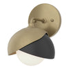 Hubbardton Forge Soft Gold Black Opal Glass (Gg) Brooklyn 1-Light Double Shade Bath Sconce