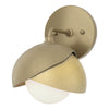 Hubbardton Forge Soft Gold Modern Brass Opal Glass (Gg) Brooklyn 1-Light Double Shade Bath Sconce