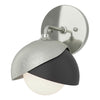 Hubbardton Forge Sterling Black Opal Glass (Gg) Brooklyn 1-Light Double Shade Bath Sconce