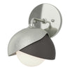 Hubbardton Forge Sterling Oil Rubbed Bronze Opal Glass (Gg) Brooklyn 1-Light Double Shade Bath Sconce