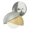 Hubbardton Forge Sterling Modern Brass Opal Glass (Gg) Brooklyn 1-Light Double Shade Bath Sconce