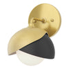 Hubbardton Forge Modern Brass Black Opal Glass (Gg) Brooklyn 1-Light Double Shade Bath Sconce