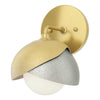 Hubbardton Forge Modern Brass Sterling Opal Glass (Gg) Brooklyn 1-Light Double Shade Bath Sconce