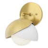 Hubbardton Forge Modern Brass White Opal Glass (Gg) Brooklyn 1-Light Double Shade Bath Sconce