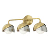 Hubbardton Forge Modern Brass Sterling Opal Glass (Gg) Brooklyn 3-Light Double Shade Bath Sconce