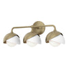 Hubbardton Forge Soft Gold White Opal Glass (Gg) Brooklyn 3-Light Double Shade Bath Sconce