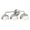 Hubbardton Forge Sterling White Opal Glass (Gg) Brooklyn 3-Light Double Shade Bath Sconce