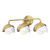 Hubbardton Forge Modern Brass White Opal Glass (Gg) Brooklyn 3-Light Double Shade Bath Sconce