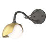 Hubbardton Forge Natural Iron Modern Brass Opal Glass (Gg) Brooklyn 1-Light Single Shade Long-Arm Sconce