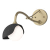 Hubbardton Forge Soft Gold Black Opal Glass (Gg) Brooklyn 1-Light Single Shade Long-Arm Sconce