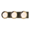 Hubbardton Forge Soft Gold Black Opal Glass (Gg) Brooklyn 3-Light Straight Double Shade Bath Sconce