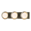 Hubbardton Forge Soft Gold Vintage Platinum Opal Glass (Gg) Brooklyn 3-Light Straight Double Shade Bath Sconce